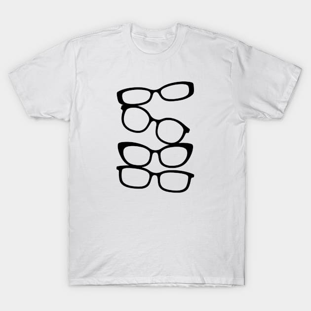 Stack of Eyeglasses T-Shirt by amyvanmeter